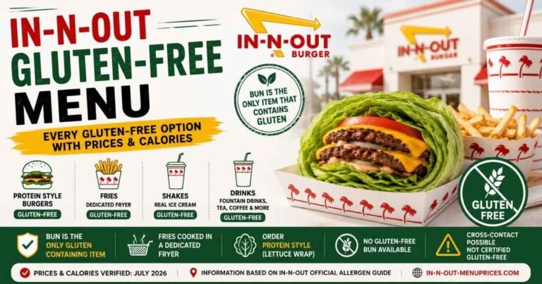 In-N-Out Gluten Free Menu with Protein Style burgers, gluten-free fries, shakes, and drinks guide for 2026