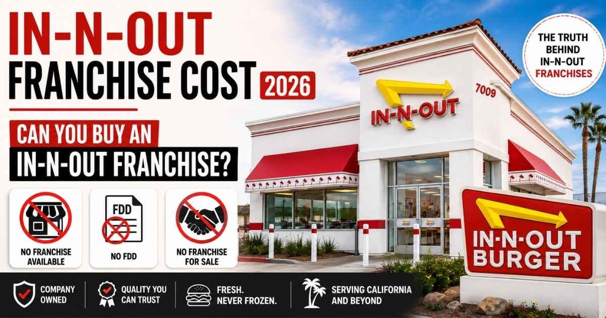 In-N-Out franchise cost 2026 — franchise availability, company-owned model, and burger franchise alternatives